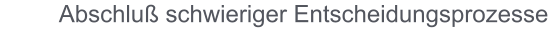 Abschluß schwieriger Entscheidungsprozesse
